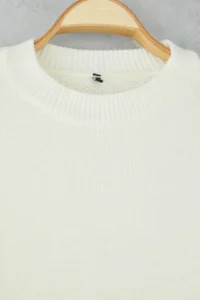 TRENDYOLMİLLA Ecru Oversized/Wide Pattern Sleeve embroidered Knitwear Sweater - Image 7