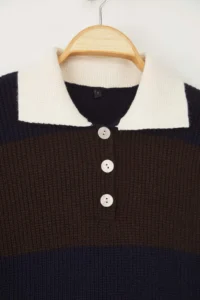 TRENDYOLMİLLA NAVY BLUE Soft textured Polo Shirt Collar Knitwear Sweater - Image 6