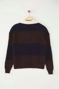 TRENDYOLMİLLA NAVY BLUE Soft textured Polo Shirt Collar Knitwear Sweater - Image 7