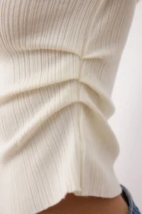 TRENDYOLMİLLA Bonnet Mercerized Look Premium Thread/Special Thread Drape/Shirring Detailed Knitwear Sweater - Image 3