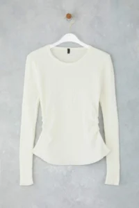 TRENDYOLMİLLA Bonnet Mercerized Look Premium Thread/Special Thread Drape/Shirring Detailed Knitwear Sweater - Image 5