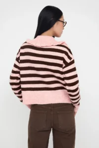 TRENDYOLMİLLA Teen PINK Soft textured Turndown collar Knitwear Sweater - Image 4