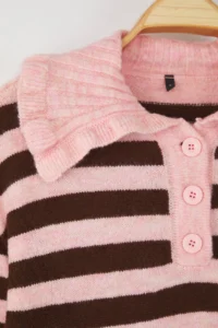 TRENDYOLMİLLA Teen PINK Soft textured Turndown collar Knitwear Sweater - Image 6