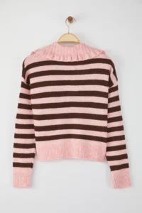TRENDYOLMİLLA Teen PINK Soft textured Turndown collar Knitwear Sweater - Image 8