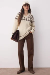 TRENDYOLMİLLA Stone Soft textured Wide Pattern Knitwear Sweater - Image 3