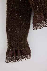 TRENDYOLMİLLA Brown Nopeli Wide Pattern Lace Garnili Knitwear Sweater - Image 2