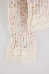 TRENDYOLMİLLA Ecru Nopeli Wide Pattern Lace Garnili Knitwear Sweater - Image 2