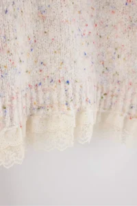 TRENDYOLMİLLA Ecru Nopeli Wide Pattern Lace Garnili Knitwear Sweater - Image 3