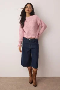 TRENDYOLMİLLA PINK Nopeli Wide Pattern Lace Garnili Knitwear Sweater - Image 2