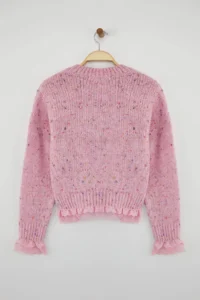 TRENDYOLMİLLA PINK Nopeli Wide Pattern Lace Garnili Knitwear Sweater - Image 6