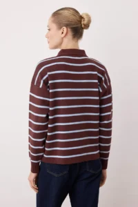 TRENDYOLMİLLA Wardrobe Essentials Brown Premium/Special Thread Polo Shirt Collar Knitwear Sweater | - Image 4
