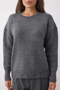TRENDYOLMİLLA Wardrobe Essentials Anthracite Woolly Premium Thread Basic Wide Pattern Knitwear Sweater | - Image 3