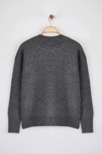 TRENDYOLMİLLA Wardrobe Essentials Anthracite Woolly Premium Thread Basic Wide Pattern Knitwear Sweater | - Image 6