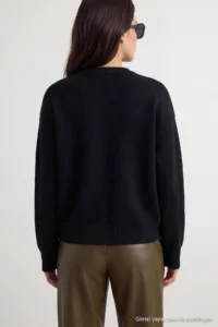 TRENDYOLMİLLA Wardrobe Essentials Black Woolly Premium Thread Basic Wide Pattern Knitwear Sweater | - Image 6