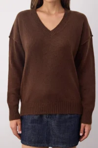 TRENDYOLMİLLA Wardrobe Essentials Brown Woolly Premium YarnBasic Wide Pattern Knitwear Sweater | - Image 3