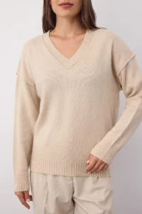 TRENDYOLMİLLA Wardrobe Essentials Stone Woolly Premium YarnBasic Wide Pattern Knitwear Sweater | - Image 3