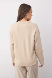 TRENDYOLMİLLA Wardrobe Essentials Stone Woolly Premium YarnBasic Wide Pattern Knitwear Sweater | - Image 4