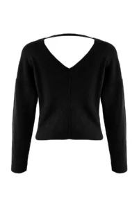 TRENDYOLMİLLA Black Corset Stitching Detailed Knitwear Sweater - Image 6