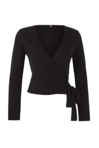 TRENDYOLMİLLA Black Soft textured Short/Crop Double breasted Baglama Knitwear Sweater - Image 5