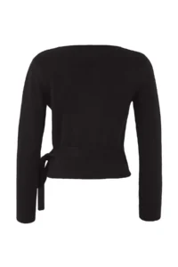 TRENDYOLMİLLA Black Soft textured Short/Crop Double breasted Baglama Knitwear Sweater - Image 6