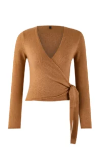 TRENDYOLMİLLA Camel Soft textured Short/Crop Double breasted Baglama Knitwear Sweater - Image 5