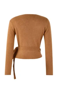 TRENDYOLMİLLA Camel Soft textured Short/Crop Double breasted Baglama Knitwear Sweater - Image 6