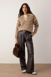 TRENDYOLMİLLA Wardrobe Essentials Camel*001 Woolly Basic Wide Pattern Special Thread Knitwear Sweater | - Image 2