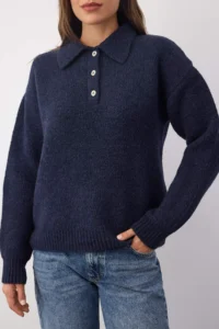 TRENDYOLMİLLA Wardrobe Essentials NAVY BLUE Woolly Basic Wide Pattern Special Thread Knitwear Sweater | - Image 3
