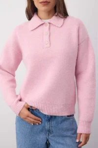 TRENDYOLMİLLA Wardrobe Essentials PINK Woolly Basic Wide Pattern Special Thread Knitwear Sweater | - Image 3
