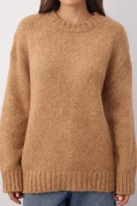 TRENDYOLMİLLA Wardrobe Essentials Camel Soft textured Wide Pattern Basic Knitwear Sweater | - Image 3