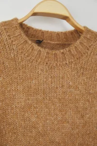 TRENDYOLMİLLA Wardrobe Essentials Camel Soft textured Wide Pattern Basic Knitwear Sweater | - Image 7