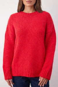 TRENDYOLMİLLA Wardrobe Essentials Red Soft textured Wide Pattern Basic Knitwear Sweater | - Image 3
