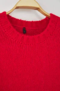 TRENDYOLMİLLA Wardrobe Essentials Red Soft textured Wide Pattern Basic Knitwear Sweater | - Image 7