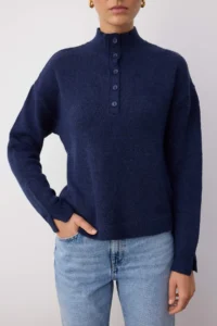 TRENDYOLMİLLA Wardrobe Essentials NAVY BLUE Soft textured Knitwear Sweater | - Image 3