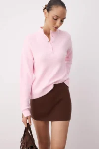 TRENDYOLMİLLA Wardrobe Essentials PINK Soft textured Knitwear Sweater | - Image 2