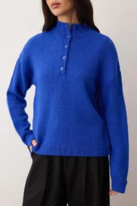 TRENDYOLMİLLA Wardrobe Essentials Saks BLUE Soft textured Knitwear Sweater | - Image 3