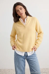 TRENDYOLMİLLA Yellow Wardrobe Essentials Soft textured Knitwear Sweater - Image 2