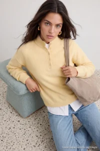 TRENDYOLMİLLA Yellow Wardrobe Essentials Soft textured Knitwear Sweater - Image 4