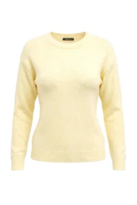 TRENDYOLMİLLA Wardrobe Essentials Yellow Alpaka Wool Blended Premium Thread Wide Pattern Knitwear Sweater|