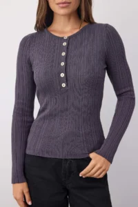 TRENDYOLMİLLA Wardrobe Essentials Anthracite Fitted Ribbed Knitwear Sweater | - Image 3
