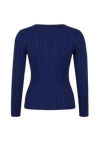 TRENDYOLMİLLA Wardrobe Essentials NAVY BLUE Fitted Ribbed Knitwear Sweater | - Image 6