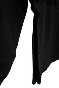TRENDYOLMİLLA Black Mercerized Look Boat Neck Slit Detailed Knitwear Sweater - Image 2