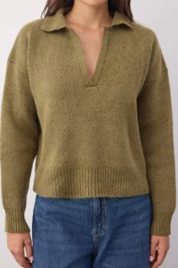 TRENDYOLMİLLA Wardrobe Essentials Khaki Soft textured Wide Pattern Knitwear Sweater | - Image 3