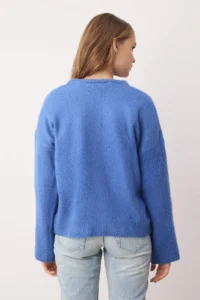 TRENDYOLMİLLA Wardrobe Essentials BLUE Soft textured Wide Pattern Basic Knitwear Sweater | - Image 4