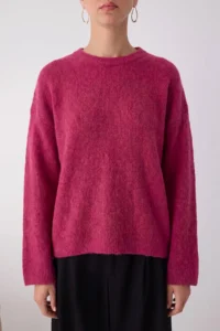 TRENDYOLMİLLA Wardrobe Essenstials Fuchsia Soft textured Wide Pattern Basic Knitwear Sweater - Image 4