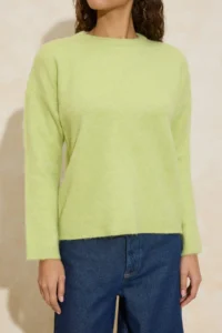 TRENDYOLMİLLA Wardrobe Essentials Light Green Soft textured Wide Pattern Basic Knitwear Sweater | - Image 3