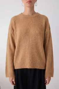 TRENDYOLMİLLA Wardrobe Essentials Camel Soft textured Wide Pattern Basic Knitwear Sweater | - Image 4