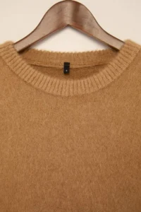 TRENDYOLMİLLA Wardrobe Essentials Camel Soft textured Wide Pattern Basic Knitwear Sweater | - Image 7