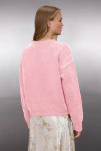 TRENDYOLMİLLA PINK Wide Pattern Special Thread Knitwear Sweater - Image 4