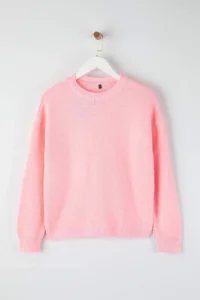 TRENDYOLMİLLA PINK Wide Pattern Special Thread Knitwear Sweater - Image 5